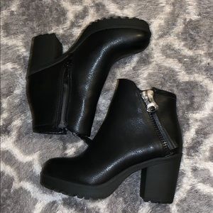 Black ankle boot heels